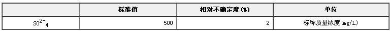 模拟天然水SO42-溶液成分分析标准物质