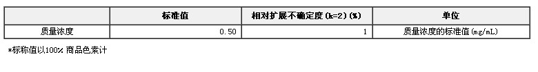 食用合成色素柠檬黄溶液标准物质