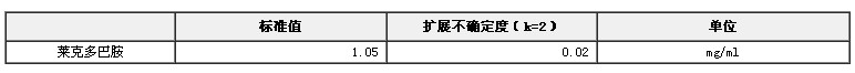 甲醇中莱克多巴胺溶液标准物质