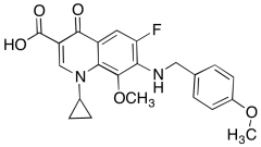 1-Cyclopropyl-6-fluoro-8-methoxy-7-((4-methoxybenzyl)amino)-4-oxo-1,4-dihydroquinoline-3-c