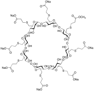 6-Deoxy-6-(2-((methylcarboxy)ethyl)thio)-heptakis(6-deoxy-6-(2-carboxyethyl)thio)-&gam