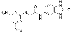 2-[(4,6-Diamino-2-pyrimidinyl)thio]-N-(2,3-dihydro-2-oxo-1H-benzimidazol-5-yl)acetamide