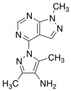3,5-dimethyl-1-{1-methyl-1H-pyrazolo[3,4-d]pyrimidin-4-yl}-1H-pyrazol-4-amine