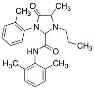 N-(2,6-Dimethylphenyl)-4-methyl-1-(2-methylphenyl)-5-oxo-3-propylimidazolidine-2-carboxami