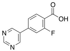 2-fluoro-4-(pyrimidin-5-yl)benzoic acid