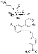 5-Fluoro-2-methyl-1-(4-methylsulfinylbenzylidene)indene Acyl-&beta;-D-Glucopyranuronic