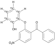 2-(2&rsquo;-Hydroxyphenoxy)-4-nitro-benzophenone-13C6