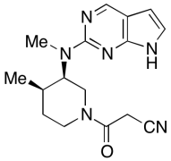 N-Methyl-N-(3R,4R)-1-cyanoacetyl-4-methylpiperidin-3-yl-7-deazapurine-2-amine