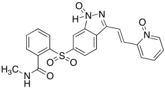 (E)-6-((2-(Methylcarbamoyl)phenyl)sulfonyl)-3-(2-(1-oxidopyridin-2-yl)vinyl)-1H-indazole 1