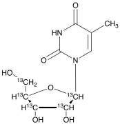 5-Methyluridine-1',2',3',4',5'-13C5