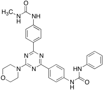 1-Methyl-3-[4-[4-(morpholin-4-yl)-6-[4-[[(pyridin-3-yl)carbamoyl]amino]phenyl]-1,3,5-triaz