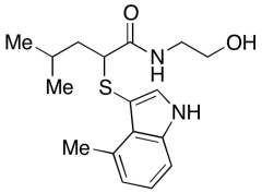 N-(2-Hydroxyethyl)-4-methyl-2-((4-methyl-1H-indol-3-yl)thio)pentamide