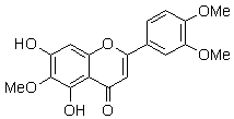 异泽兰黄素（2-(3,4-二甲氧基苯基)-5,7-二羟基-6-甲氧基苯并吡喃-4-酮）对